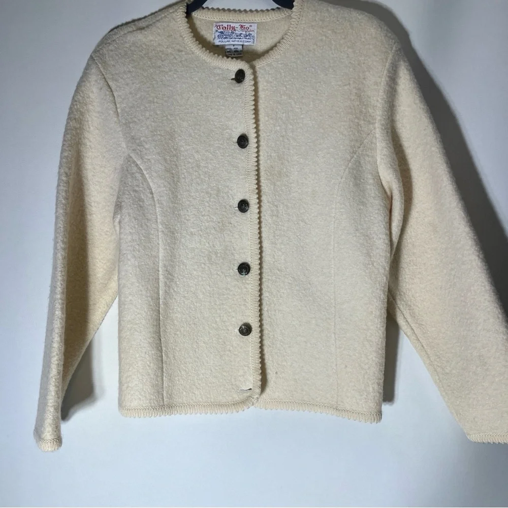 Tally Ho Cream Teddy Jacket Cropped Boxy Silhouette - Picture 5 of 5